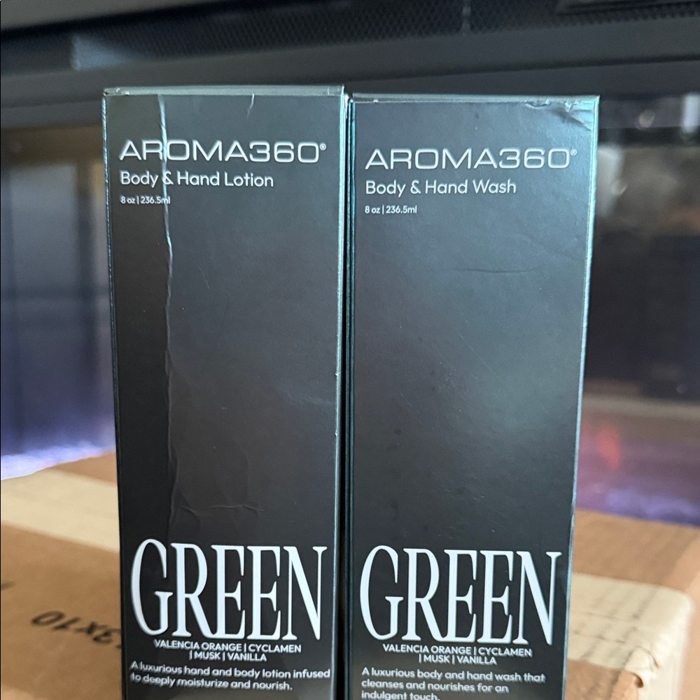 AROMA360 Green Men’s Body & Hand Lotion — Black Packaging